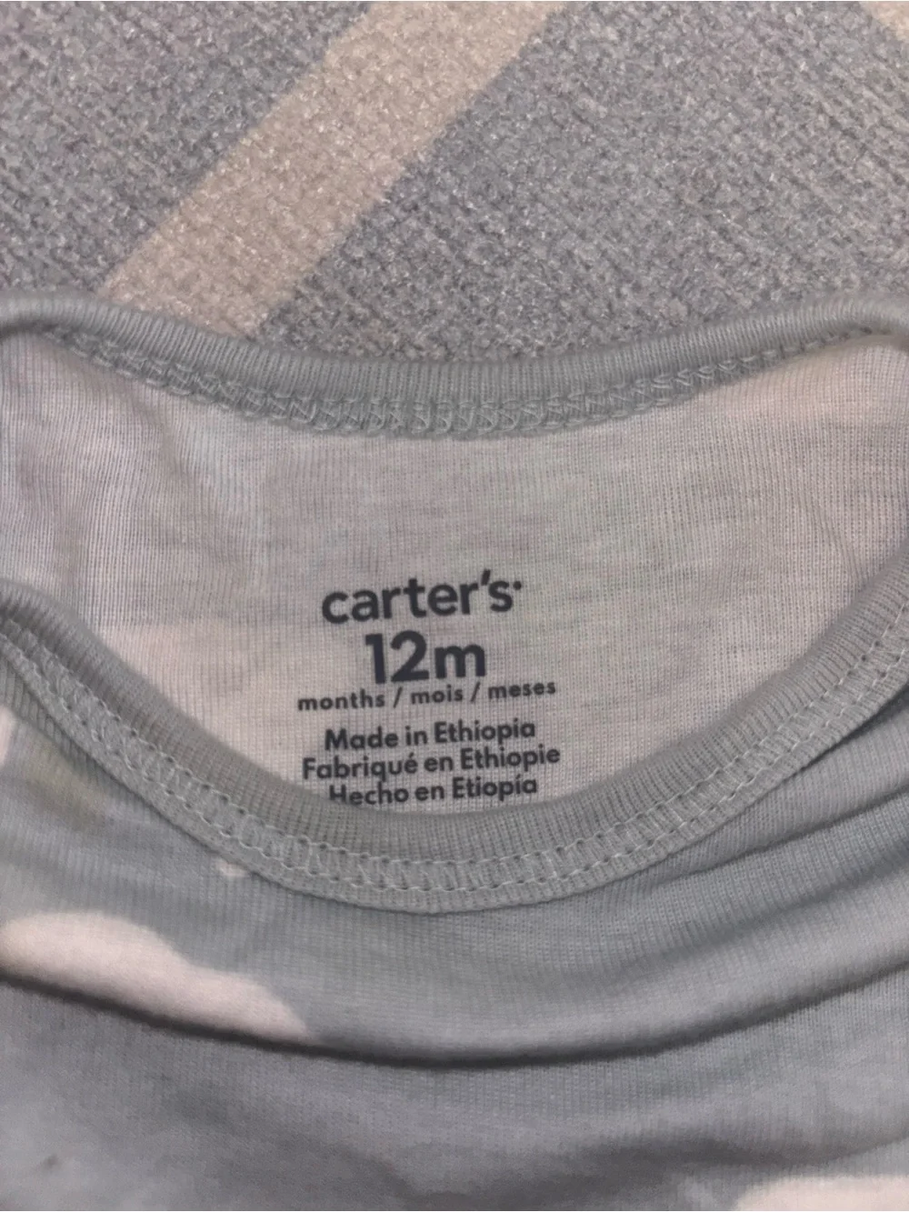 Carter's Baby Long Sleeve Bodysuits Set of 4 - 12M - Gray, Blue, White